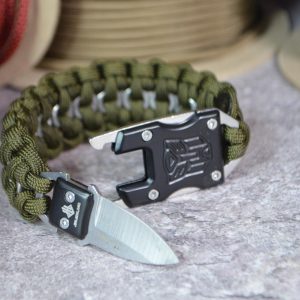 Men's Paracord Bracelet with Knife Buckle - Image 2