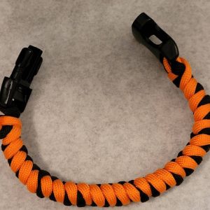 Orange & Black Paracord Bracelet: Handmade Tactical Survival Gear - Image 1
