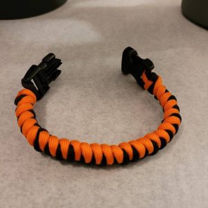 Orange & Black Paracord Bracelet: Handmade Tactical Survival Gear - Image 2